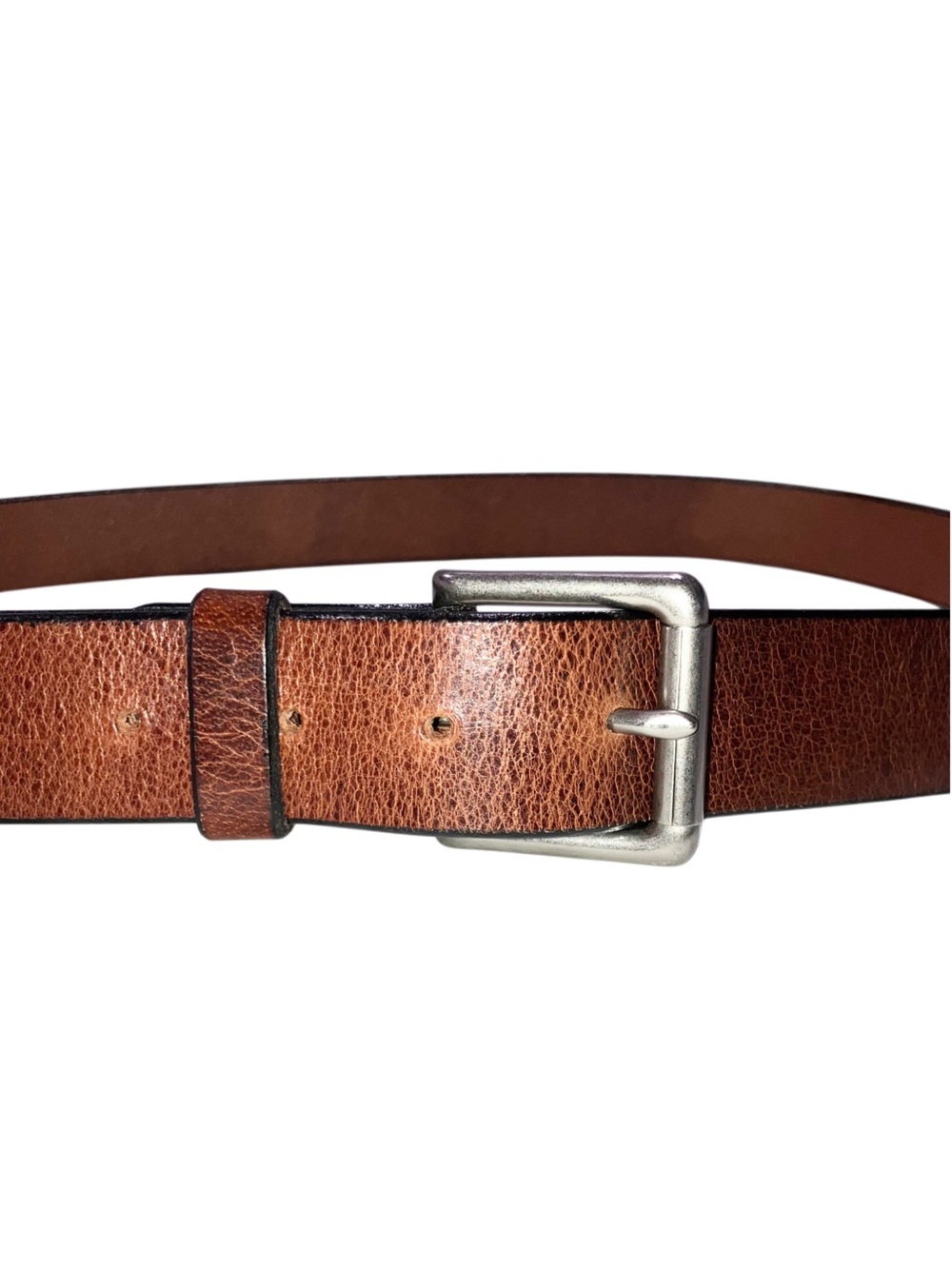 VTG Military Issue Prong Claw Buckle Distressed Brown Leather Belt Patina